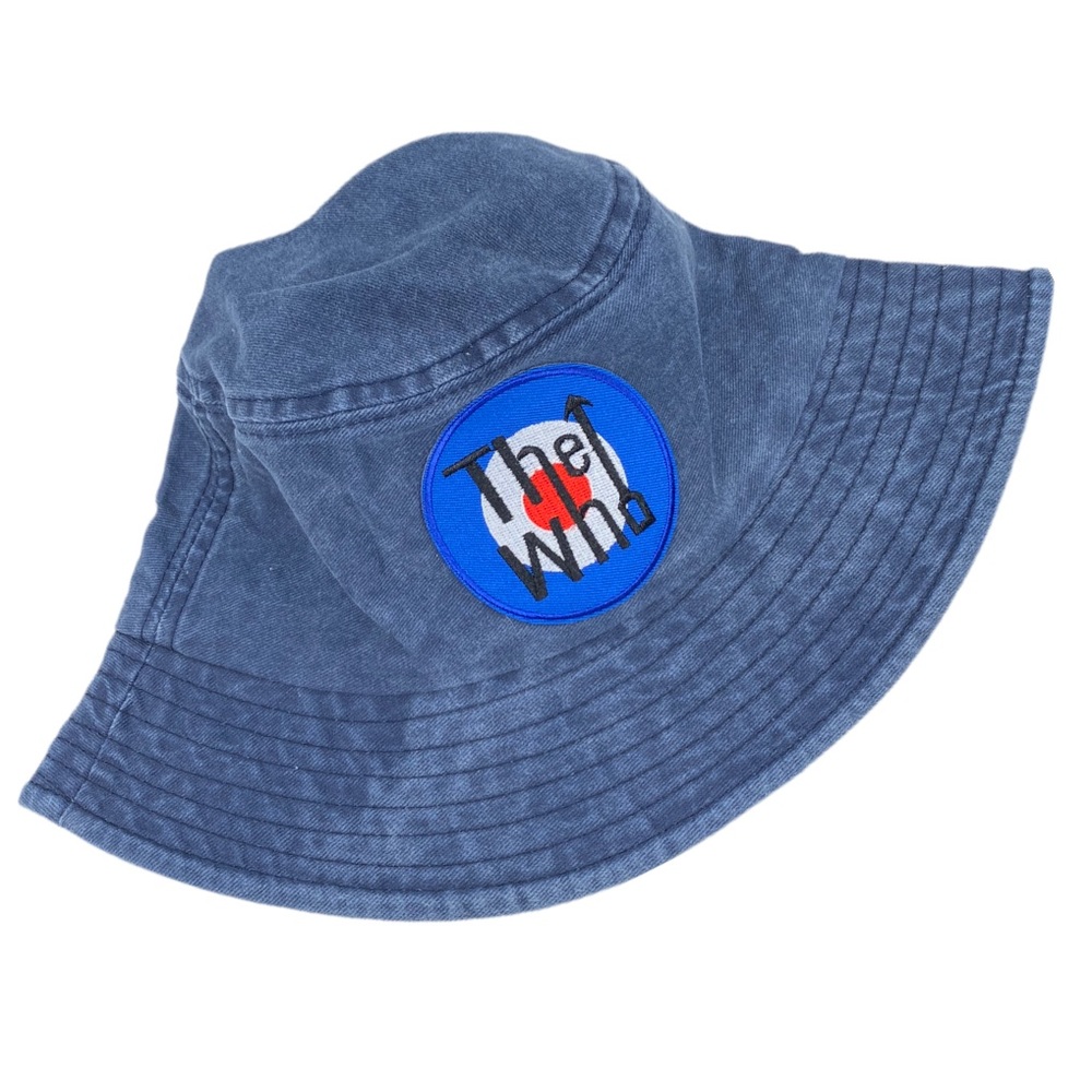 Blue Jean Cap The Who Bucket Hat Panama Style 100% Cotton Iron On Band Tee NEW